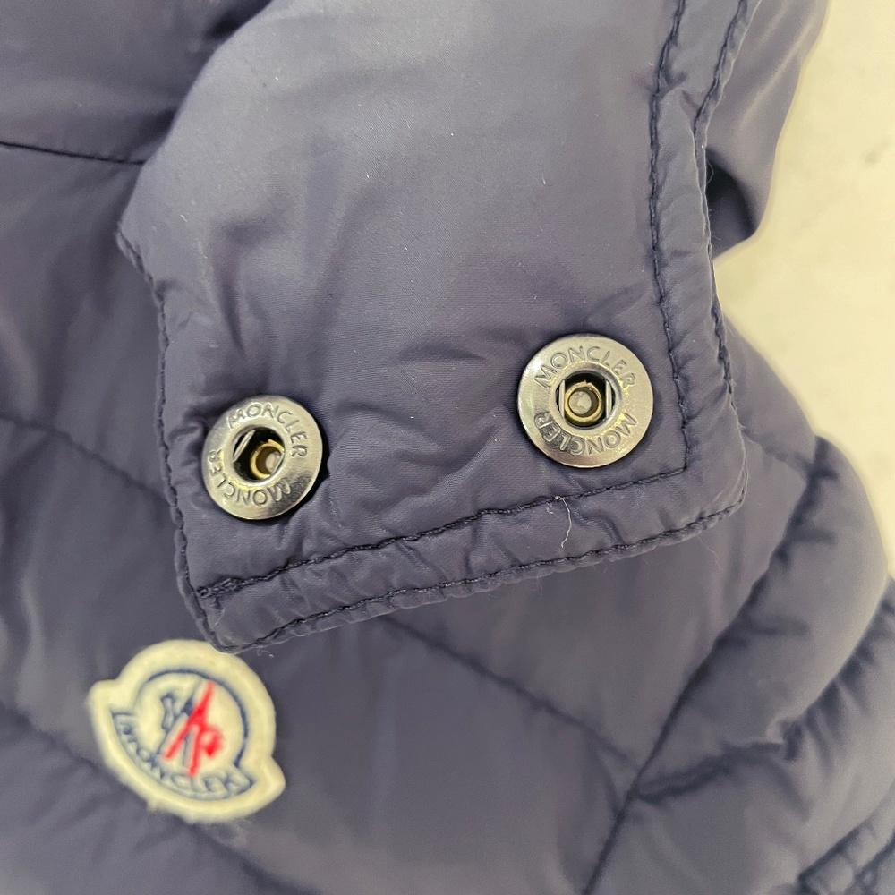 MONCLER {18-24} Puffer Coat Down Navy Blue Detachable Hood - Picture 6 of 16